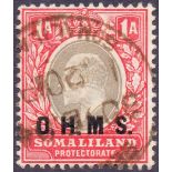 SOMALILAND STAMPS : 1904 1a Grey Black and Carmine,