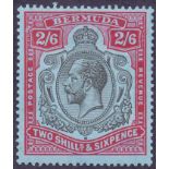 BERMUDA STAMPS : 1927 2/6 Black Carmine and Pale Blue,