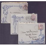 GREAT BRITAIN POSTAL HISTORY : Three 1880s printed envelopes all sent to the same addressee & with