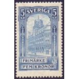 SWEDEN STAMPS : 1903 Opening of New Post Office 5kr, fine M/M, slight gum crease, SG 57.