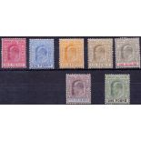 BAHAMAS STAMPS : 1902 mounted mint set of 7 to £1 SG 62-70