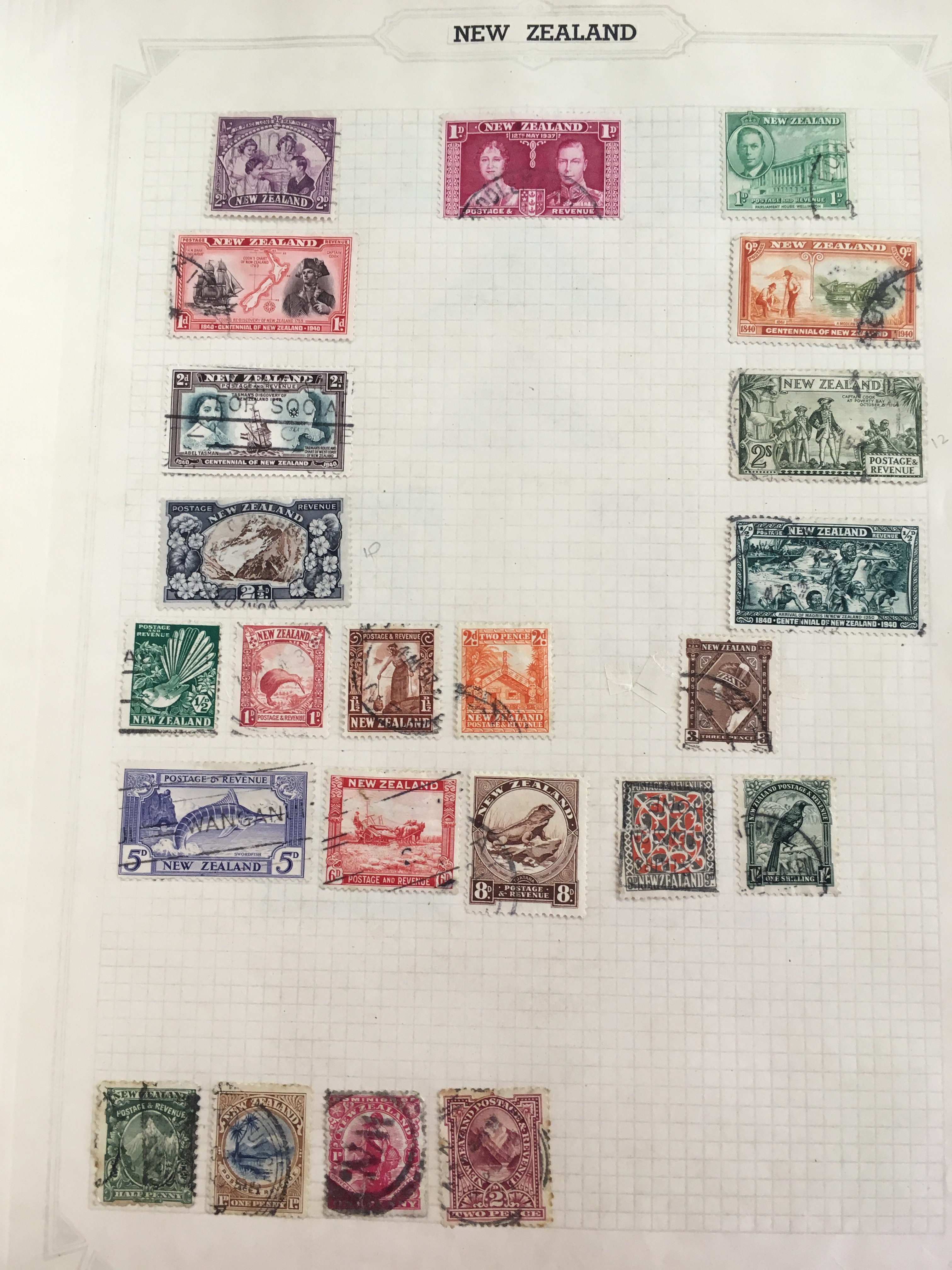 Mixed World stamps in Avon album, Australia Roos to 2/- used, early Egypt, - Image 7 of 8