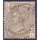 1880 4d Grey Brown plate 17 fine used SG 160