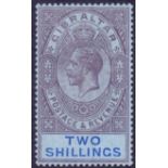 Gibraltar Stamps : 1912 2/- Dull Purple and Blue mounted mint,