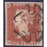 1841 1d Red (DD) plate 21 Superb used,