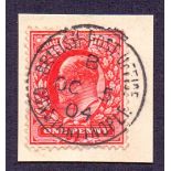 Great Britain Stamps : Edward VII 1d Blood Red superb used in Constantinople