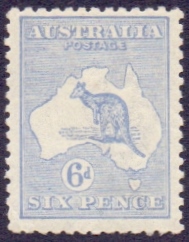 Australia Stamps : 1918 6d Dull Blue lightly mounted mint SG 38b