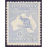 Australia Stamps : 1918 6d Dull Blue lightly mounted mint SG 38b