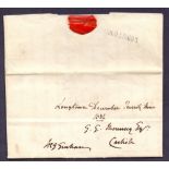 POSTAL HISTORY : GB : 1834 entire from Longtown to Carlisle