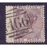 1855 6d Deep Lilac fine used SG 69