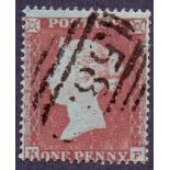 1854 1d Brick Red (KF) C1(3) plate 175 fine used