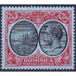 Dominica Stamps: 1923 2/6 Black and Red/Blue SG 85,