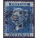 1858 2d Blue plate 12 fine used