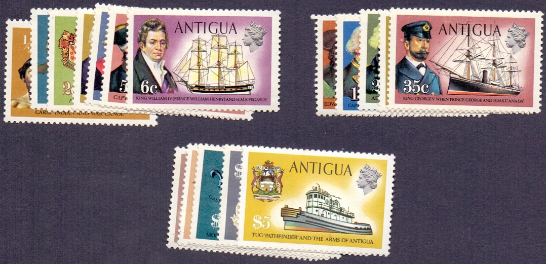 Antigua STamps : 1970 lightly mounted mint set of Ships to $5 SG 269-285