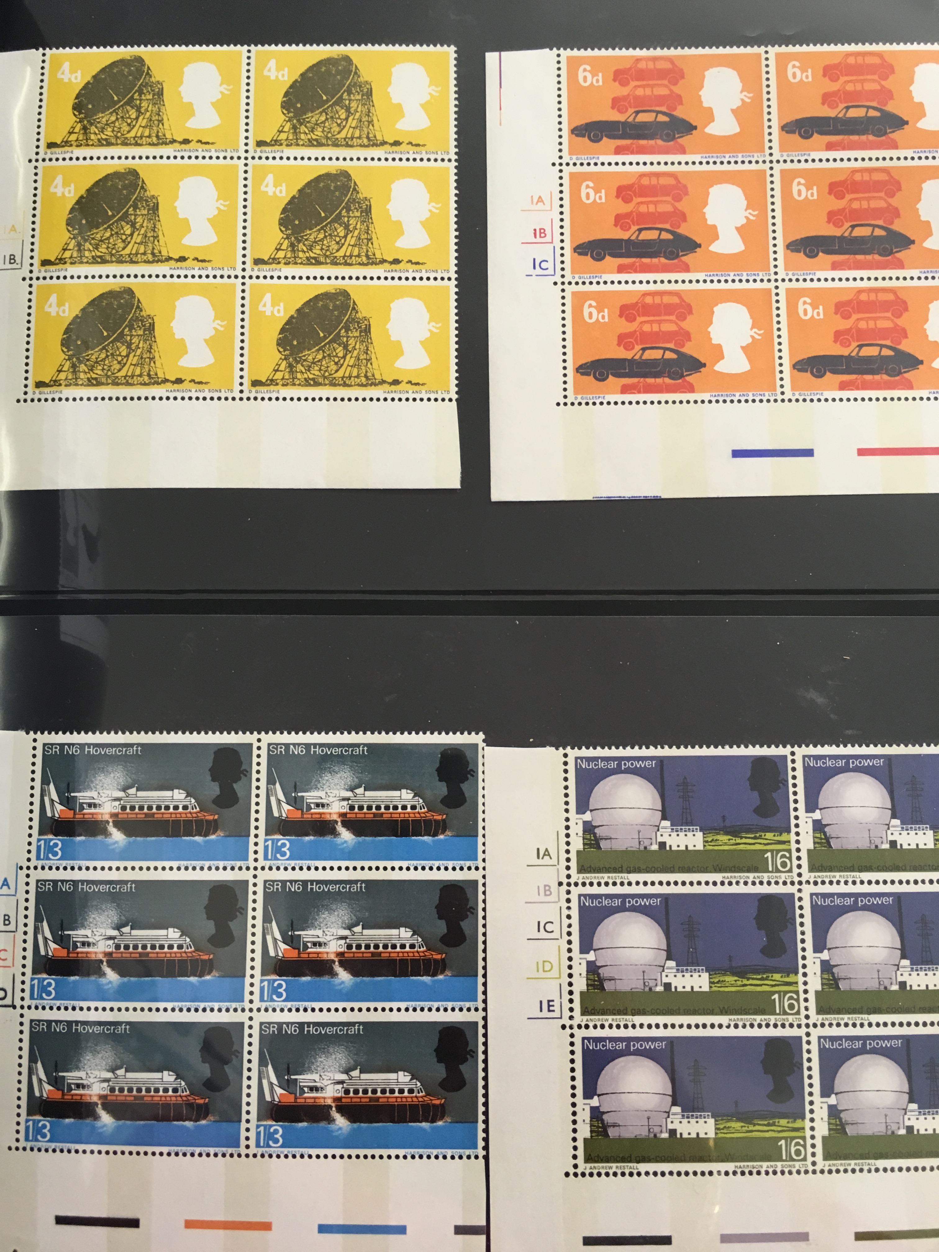 Great Britain Stamps . Collection 1958 to 1970 un-mounted mint commems in corner blocks of 6 or 8. - Image 3 of 5