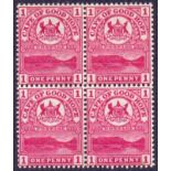 Cape of Good Hope STamps : 1900 1d Carmine unmounted mint block of 4 SG 69