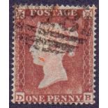 1854 1d Brick Red (KF) C1(3) plate 175 fine used