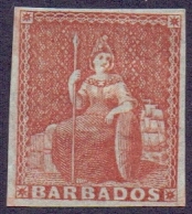 Barbados Stamps : 1855 4d Brownish Red mounted mint SG 5