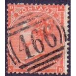 1862 4d Bright Red fine used SG 81