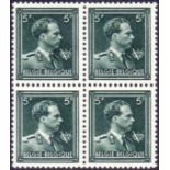 BELGIUM STAMPS : 1956 5f unmounted mint block of 4 SG 1089 Cat £900