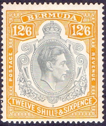 BERMUDA STAMPS : 1938 12/6 fine lightly mounted mint,