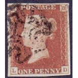 1841 1d Red (RF) plate 11 fine used