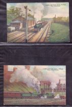 POSTCARDS : RAILWAY, collection in two a