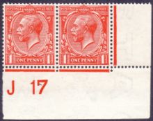 GREAT BRITAIN STAMPS : GV 1912 1d Scarle