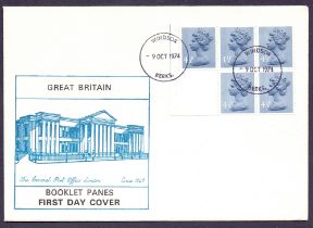 FIRST DAY COVERS : 1974 45p booklet pane