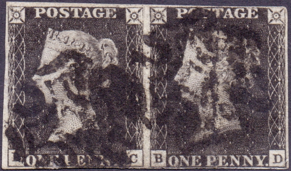 STAMPS : PENNY BLACK : Plate 9 (BC-BD) f