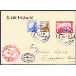 STAMPS AIRMAIL : Collection of Zeppelin postcards and flown covers writen up on pages.