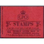 GREAT BRITAIN STAMPS : 1959 3/- Wilding Booklet , Aug 1959,