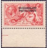 BECHUANALAND STAMPS : 1914 5/- Pale Rose Carmine, fine mounted mint with lower margin.