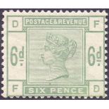 GREAT BRITAIN STAMPS : 1883 6d Dull Green,