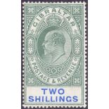 GIBRALTAR STAMPS : 1903 2/- Green and Blue,