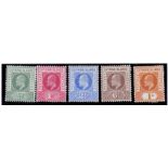 CAYMAN ISLANDS STAMPS : 1902 mounted mint set of 5 to 1/-,