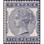 GREAT BRITAIN STAMPS : 1881 5d Indigo,