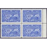 CANADA STAMPS : 1951 $1 Ultramarine unmounted mint block of four SG 433