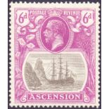 ASCENSION STAMPS : 1924 6d Grey Black and Bright Purple, mounted mint,