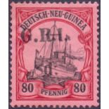 NEW GUINEA STAMPS : 1915 8d on 80pf Black and Carmine Rose,