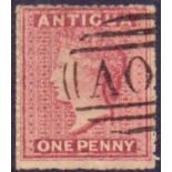 ANTIGUA STAMPS : 1863 1d Dull Rose, very fine used, watermark Small Star,