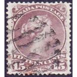 CANADA STAMPS : 1868 15c Deep Reddish Purple ,