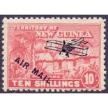 NEW GUINEA STAMPS : 1931 10/- Bright Pink Airmail,