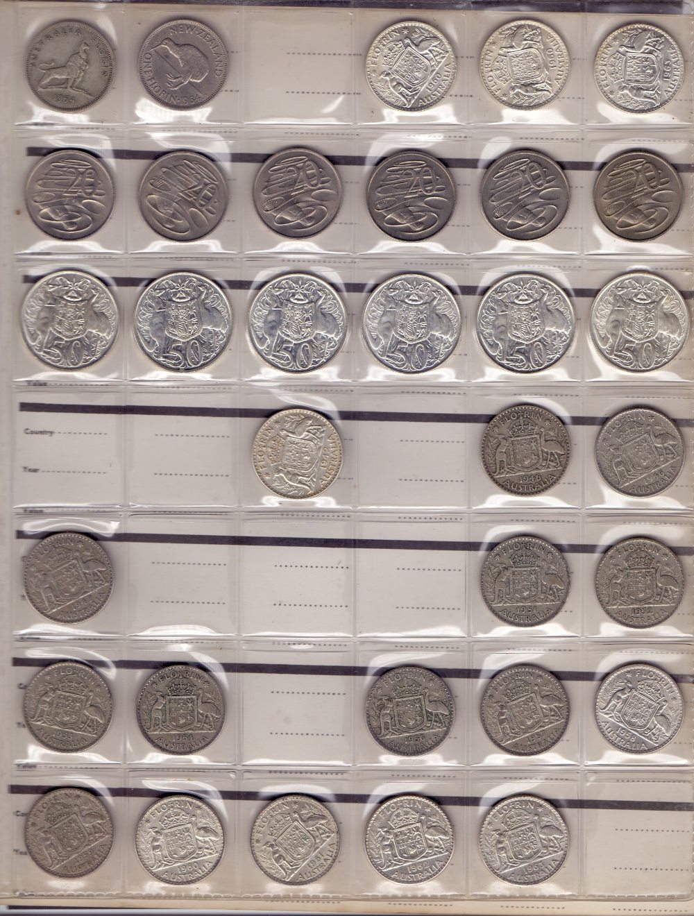 COINS : Album of Australian coins GV to early QEII, plus a couple of QV shillings, - Image 4 of 4