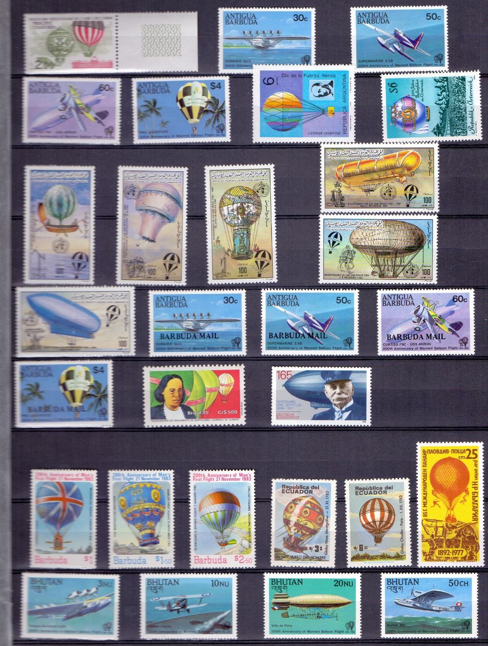 STAMPS : Aircraft and Hot Air Balloons on stamps mint/CTO accumulation in stockbook, Concorde, - Image 2 of 3