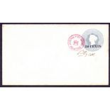 STAMPS POSTAL HISTORY : Mauritius QV postal stationery envelope 50c on 8c Slate,