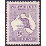 AUSTRALIA STAMPS : 1913 9d Violet,