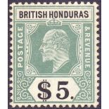BRITISH HONDURUS STAMPS : 1904 $5 Grey Green and Black,