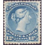 CANADA STAMPS : 1868 12 1/2c Bright Blue, lightly mounted mint,