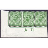 GREAT BRITAIN STAMPS : 1911 Downey 1/2d Green Die 1A.